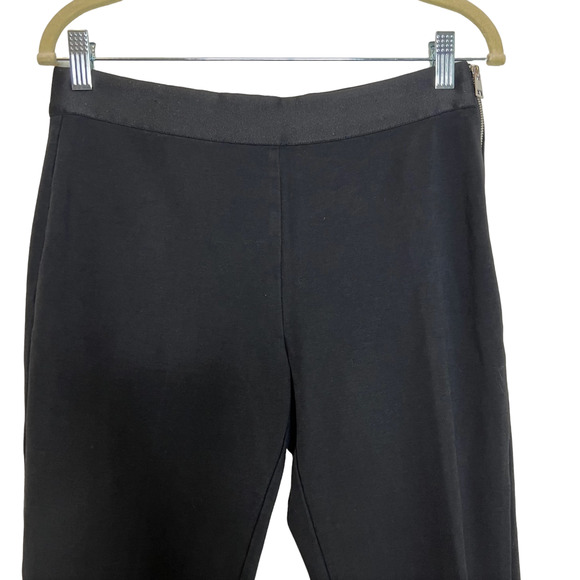 Everlane Womens Cropped Knit Pants Size 8 Black Exposed Side Zip Viscose Blend - Picture 3 of 6